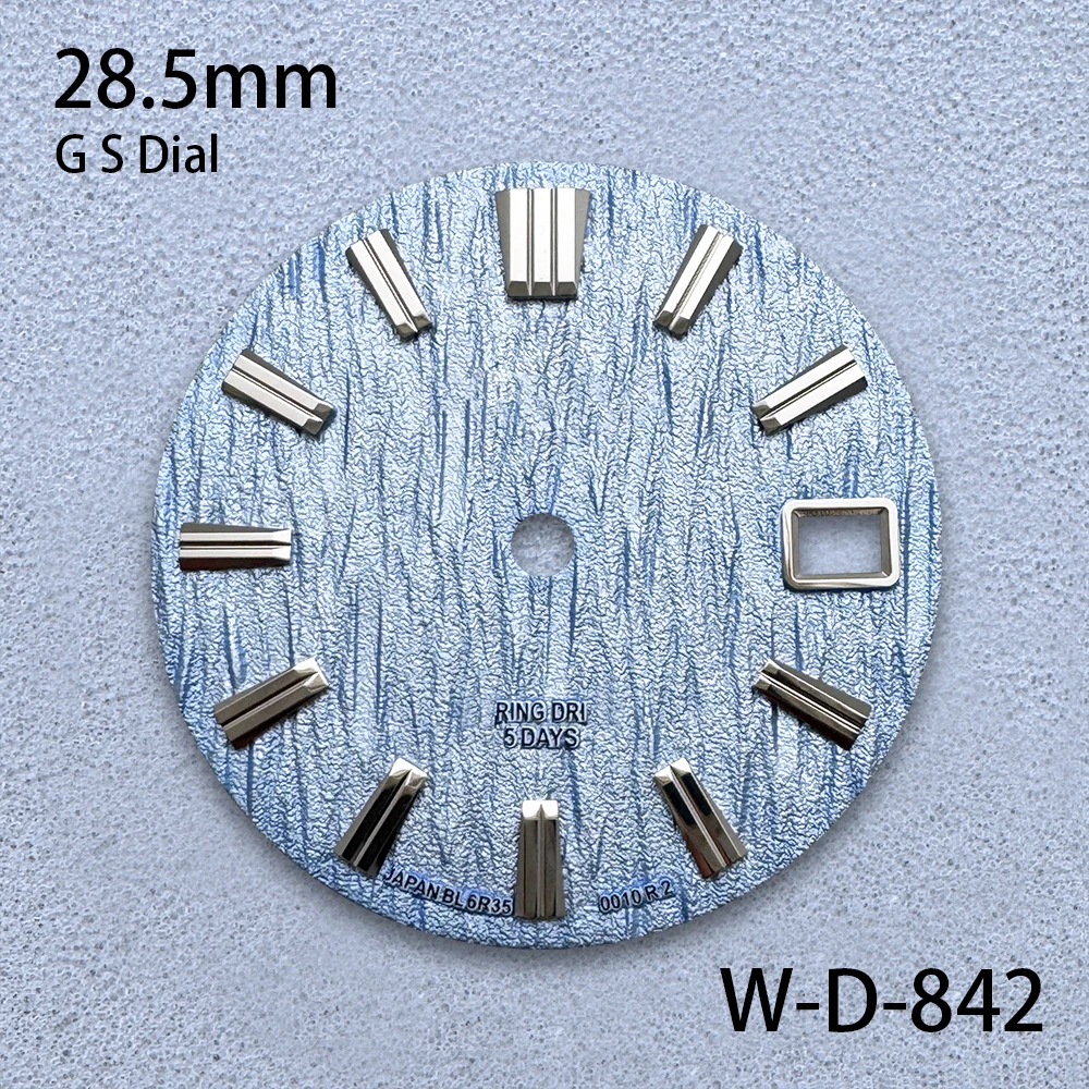 28.5mm G S Logo 3D Bark Dial Fit NH35/NH36/7S/4R Japanese Automatic Movement High Quality Watch Modified Accessories