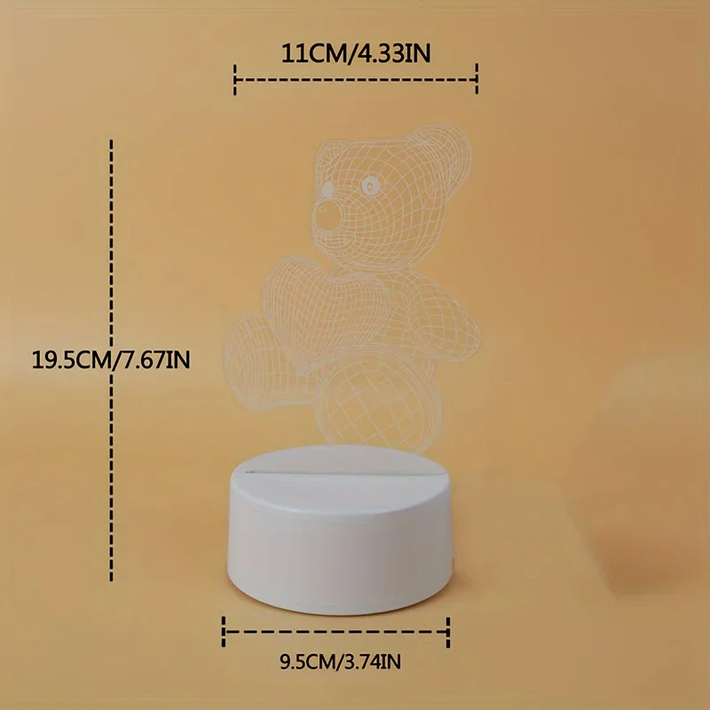 Acrylic Calendar Light Notepad Bedroom Night Light Decoration Color Changing Table Night Lamp Novelty Gift for Valentine's Day