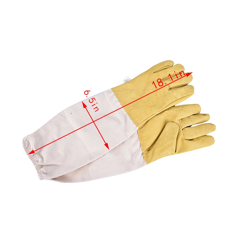 Guantes de protección de apicultura, manguitos largos, apicultor ventilado, colmena profesional, 1 par