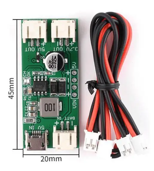 TP5400 Charging Module Compatible with 3.7V Lithium Polymer For battery with 1A Current Capacity and USB Support