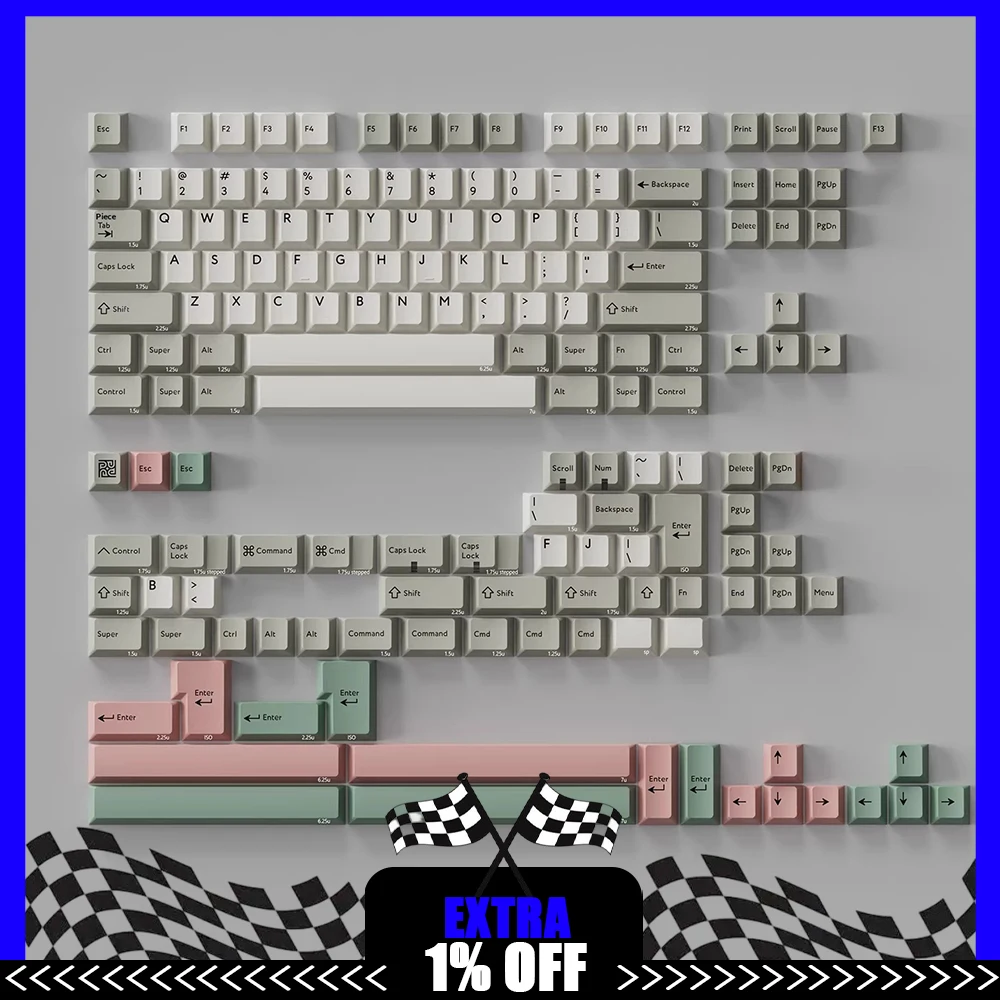 PBTfans 9009 PC Keycaps Customization Pbt Material Original Factory Keyboard Keycaps Two Color Retro Series PC Accessories Gifts