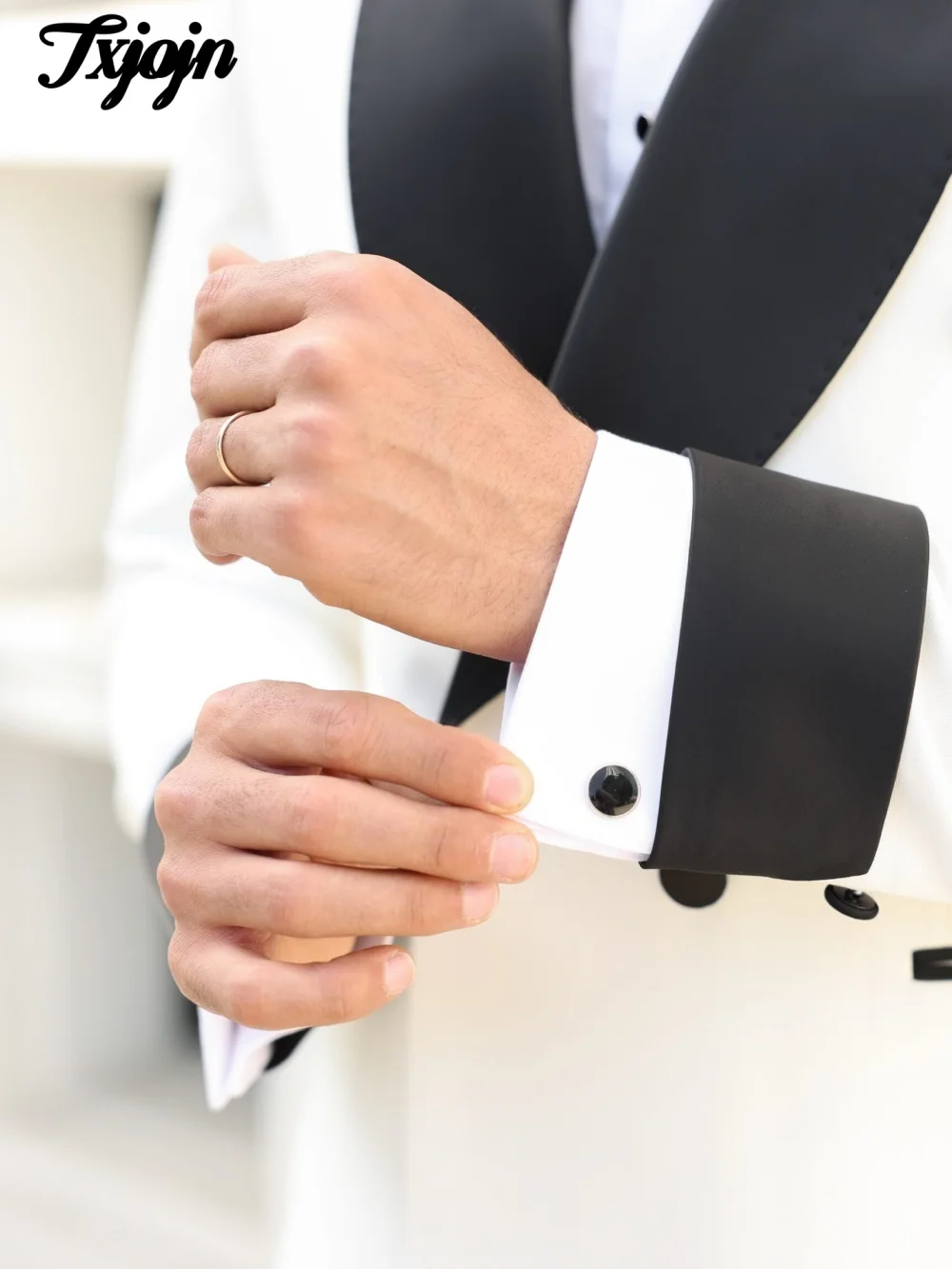 Classic Double Breasted Men Suit Set 2PCS 2025 Fashion Shawl Lapel Men Suit For Best Man Formal Colorblock Suit Trajes For Hombr - Image 4