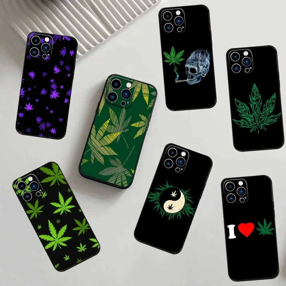 

Phone Case For iPhone 16,15,14,13,12,11,Pro,X,XS,Max,XR,Plus,Mini Abstractionism Art high weed Soft Silicone Black TPU