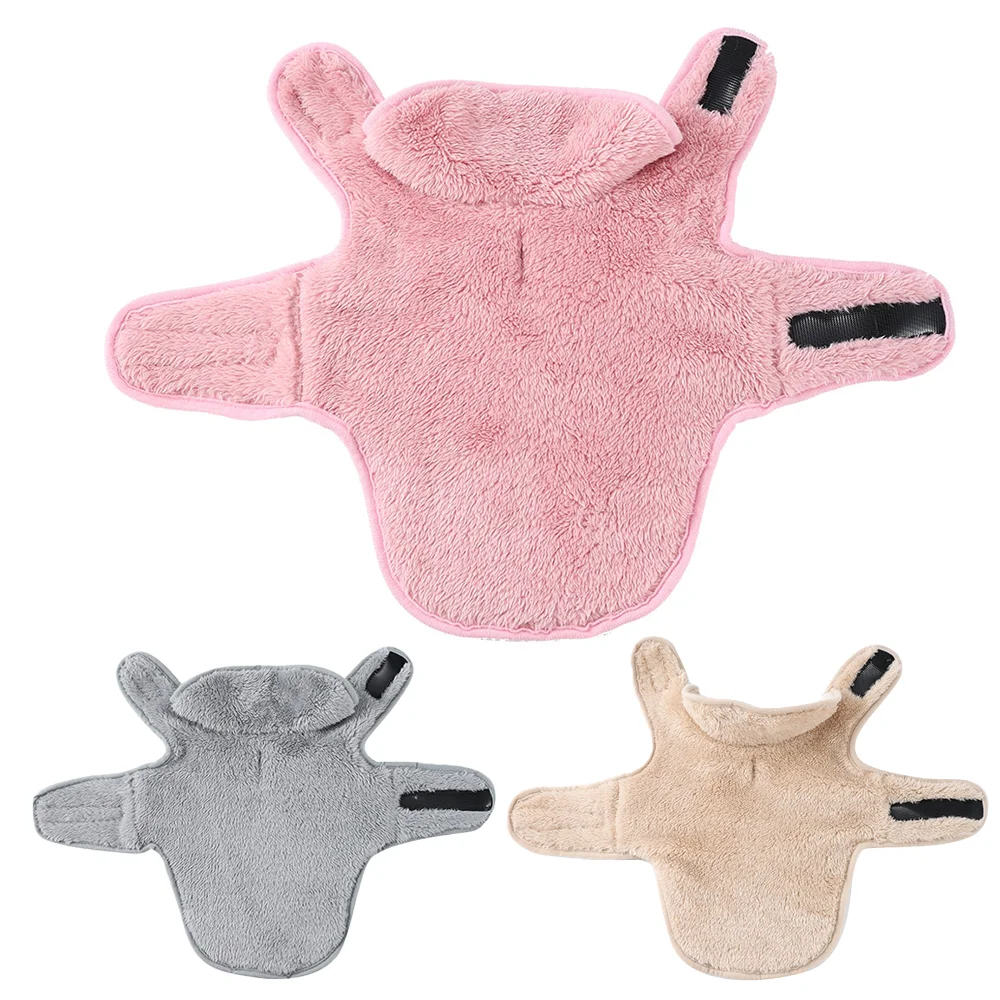 Cozy Cat Coat With Leash Hole Reversible Warm Fleece Pets Vest For Winter Adjustable Pets Clothes For Small Medium Dog Sphynx