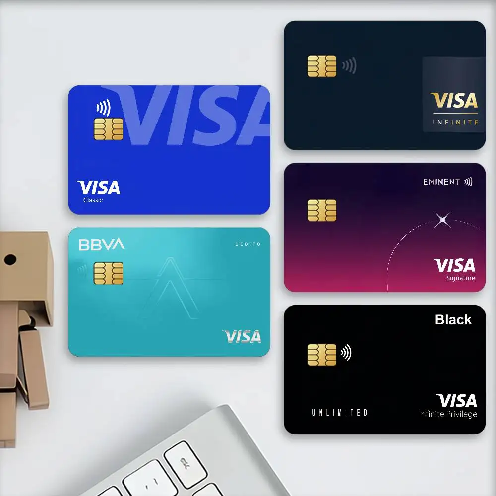 Pegatinas de moda para tarjetas de crédito V-VISA-A, protección decorativa para tarjetas de débito bancarias, regalo resistente a los arañazos, 4 Uds.