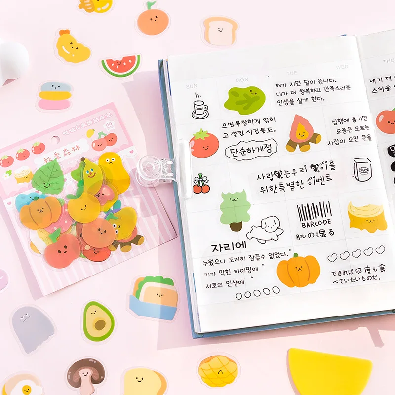 60 قطعة قطع ملصق حزمة التعبير الحيوانات الأليفة ملصق الكورية الكرتون التعبير حساب اليد DIY Gu بطاقة لاصقة تزيين 4 نماذج #4