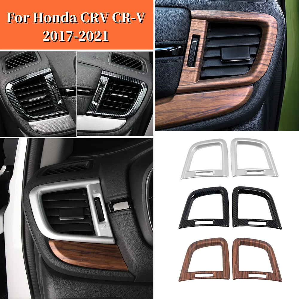 

ABS Carbon Fiber Style Dashboard Left Right Side Air Vent Outlet Frame Cover Trims For Honda CRV CR-V 2017 2018 2019 2020 2021