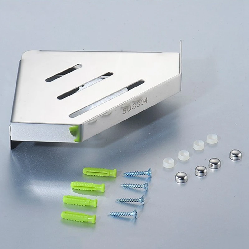 

Corner Shelf Stainless Steel Shower Caddy Anti-Rust Corner Storage Shower Organizer Wall Mount for Kitchen Bathroom Rare