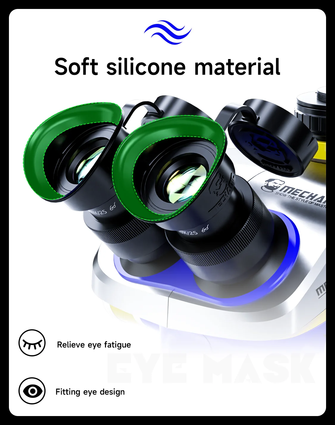 MECHANIC  Microscope Dust Cap Eye Protection Cover Soft Silicone Material Dustproof for Stereo Microscope Repair Tool