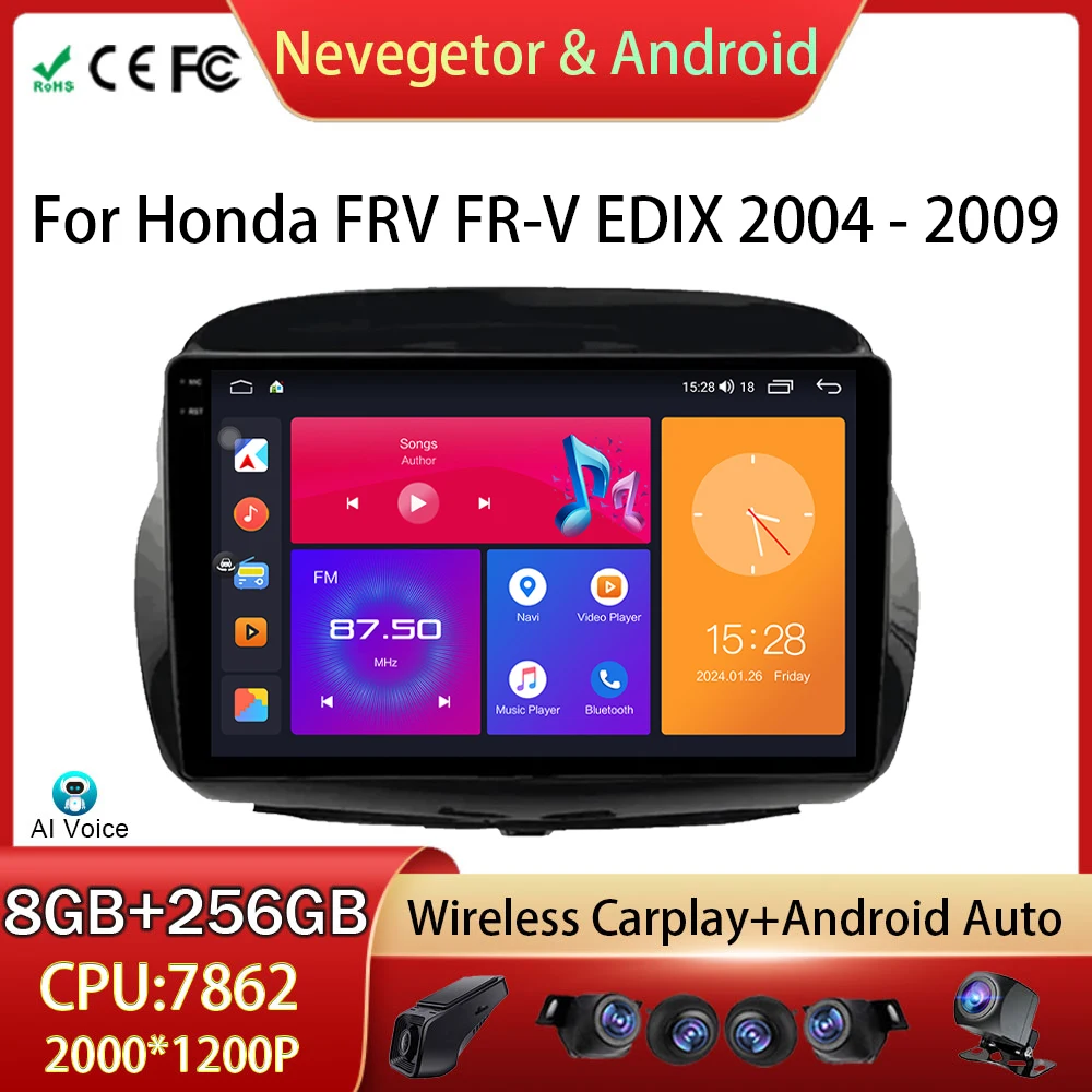 

Автомагнитола на Android для Honda FRV FR-V EDIX 2004 2005 2006 2007 2008 2009, автомагнитола, стерео, мультимедийный плеер, GPS-навигация, No 2din DVD