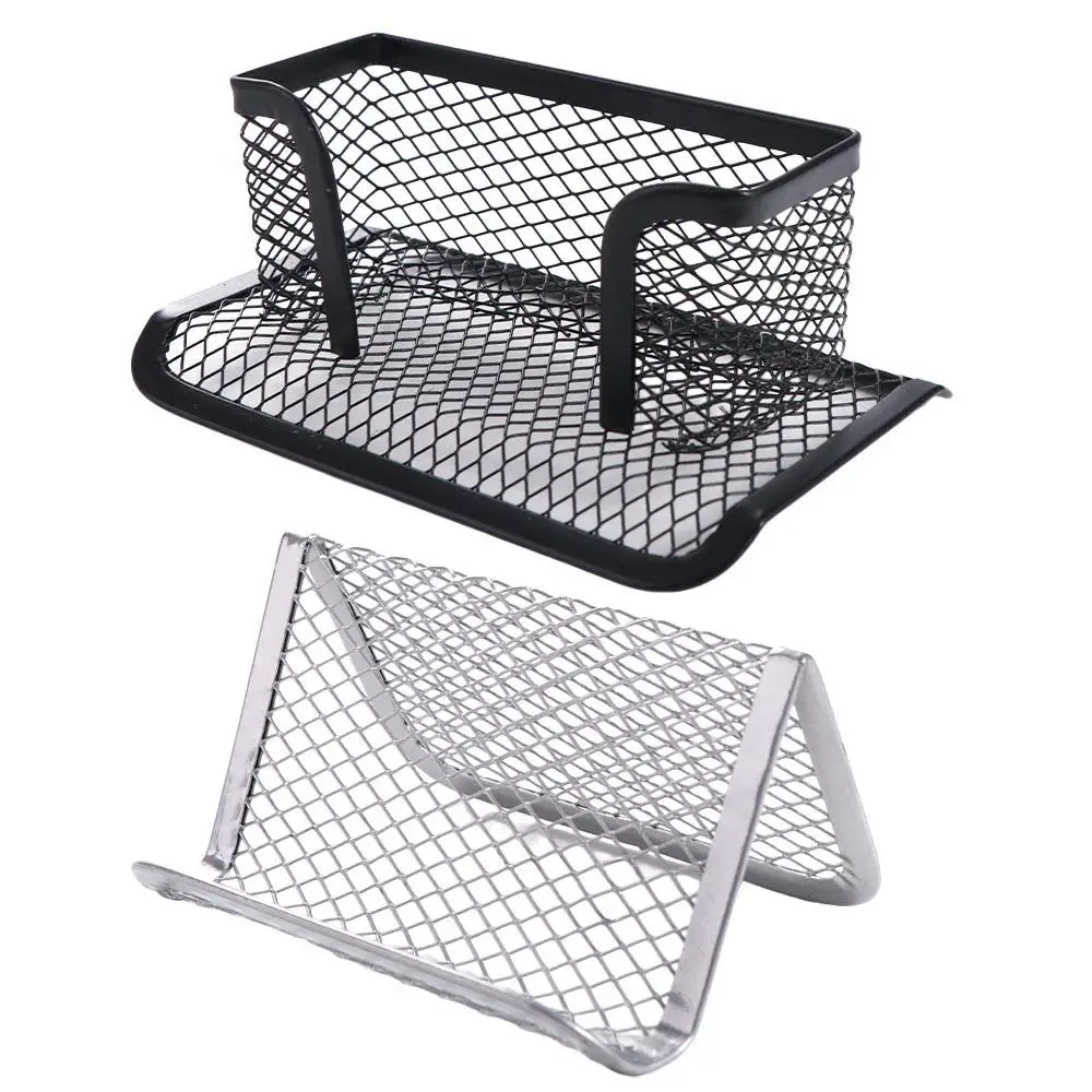 Display Bracket Mesh Card Metal Holder Metal Mesh Portable Business Card Display Stand Creative Metal Name Card Display Holder