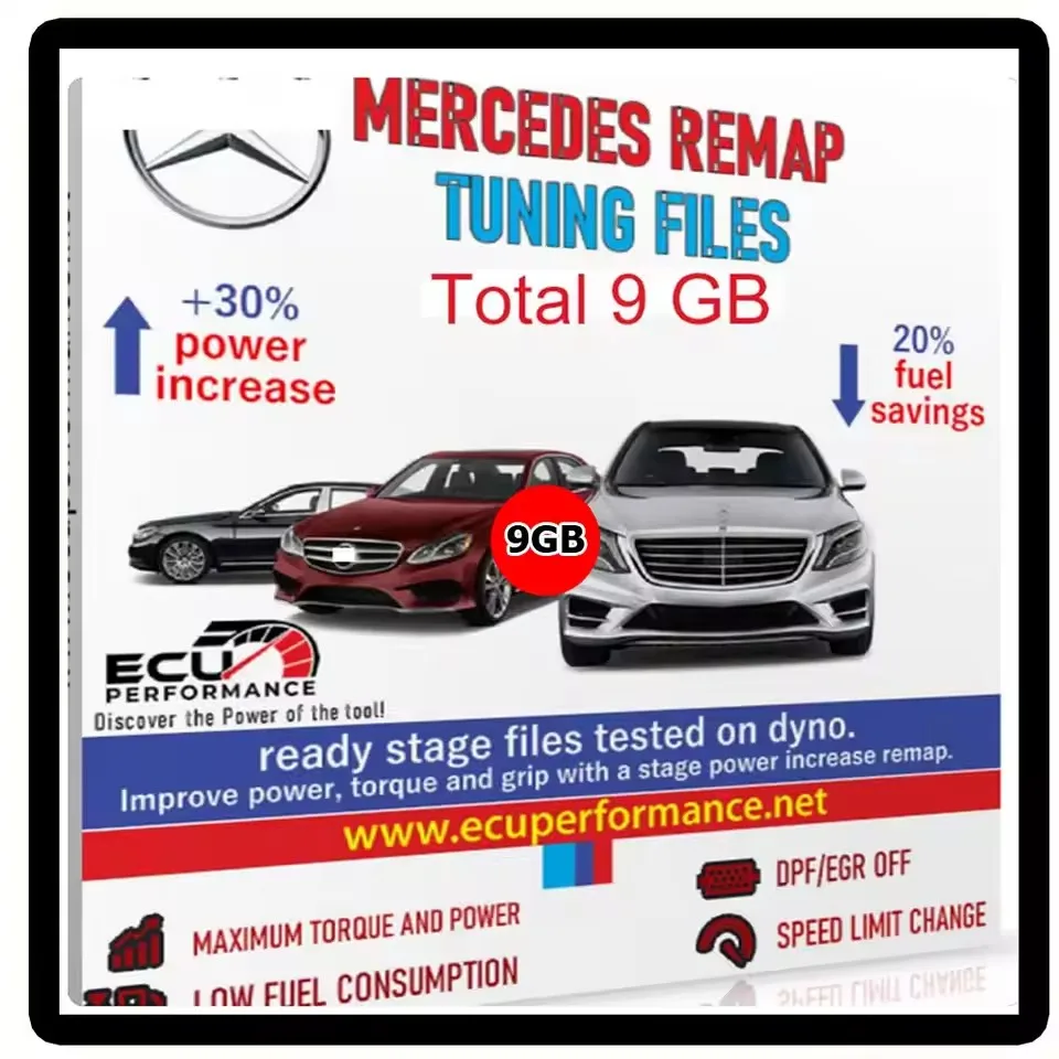

Remapping Ecu Moded files Diagnostic for Car for Mercedes Benz, Stage1, stage 2, etc., remapping tuning files 9 GB Repair Cars