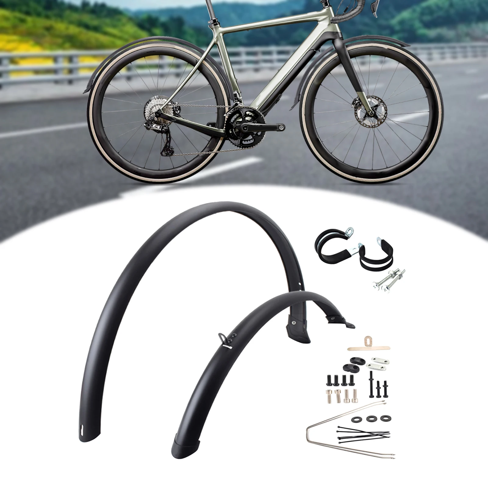 2x Road Bike Fenders,Mountain Bike Mud Guards Replaces,Front Rear Mudguards Wheel Fenders for Bicycle Water 700C Outdoor Rain