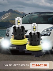 2Pcs/Set for Peugeot 5008 2014 2015 2016 White/Amber 3030 9SMD Car LED Daytime Running Light Lamp PH24W Canbus DRL Fog Lamp