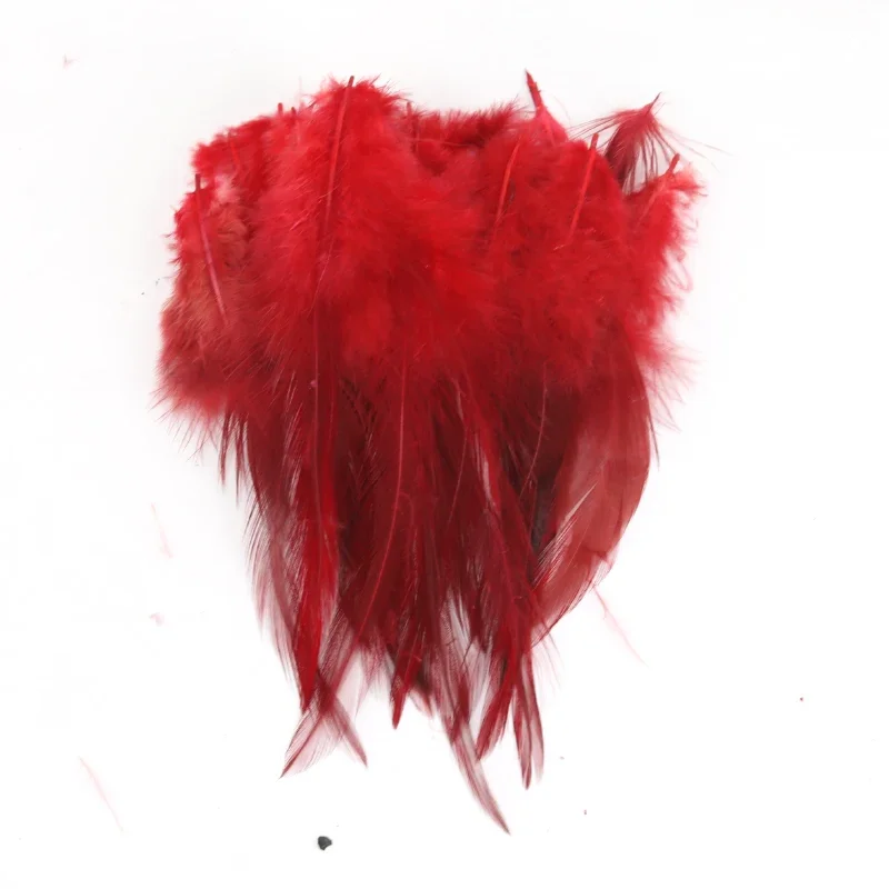 الريش الأحمر أوزة الديك بلوماس DIY بها بنفسك الحرف اليدوية مجوهرات غطاء الرأس الديكور الزفاف التطريز الاكسسوارات الحرف اليدوية #5