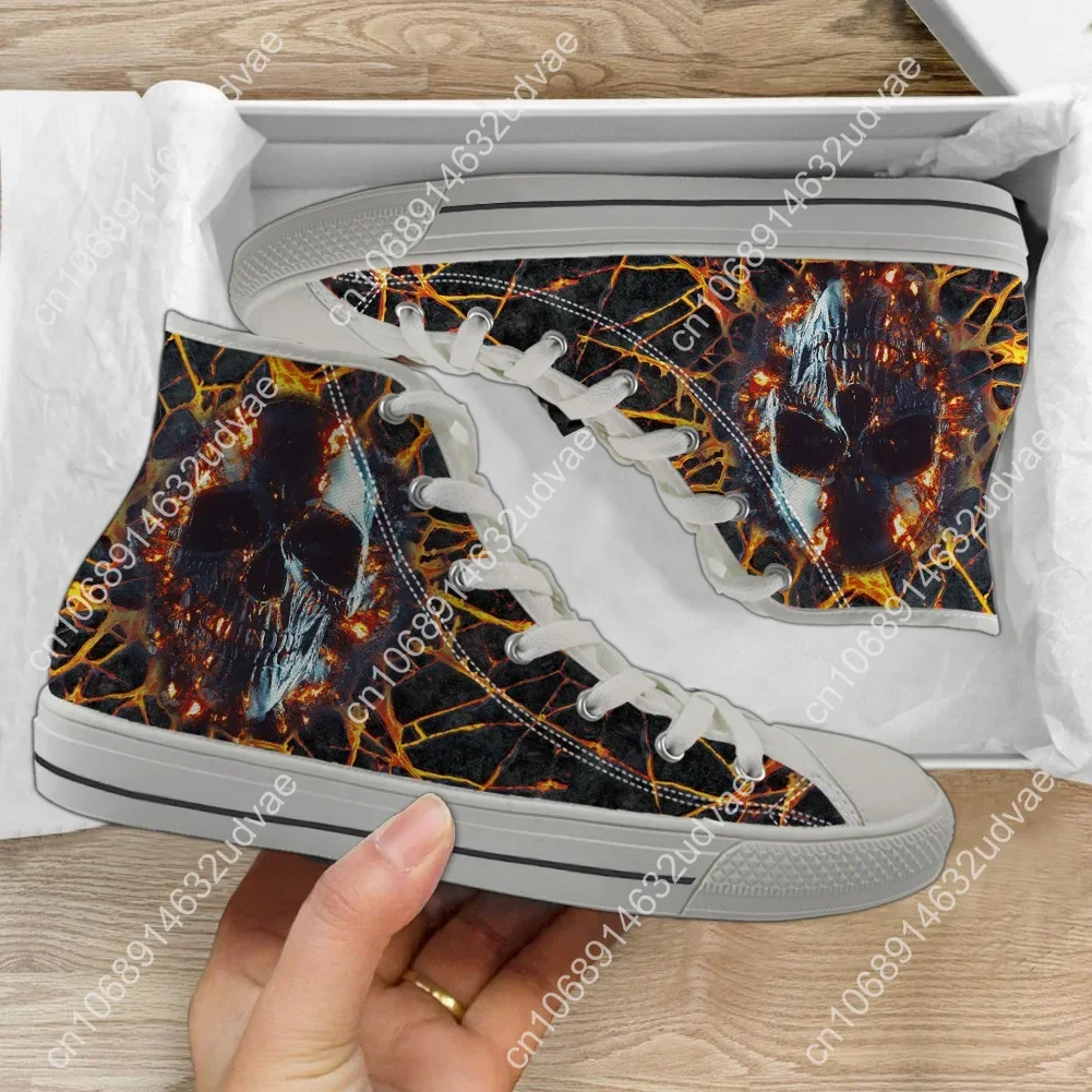 Gothic gebrannter Schädel Design leichte High-Top-Leinwand Schuhe Männer Frauen lässig atmungsaktive Turnschuhe Board Schuhe Zapatos