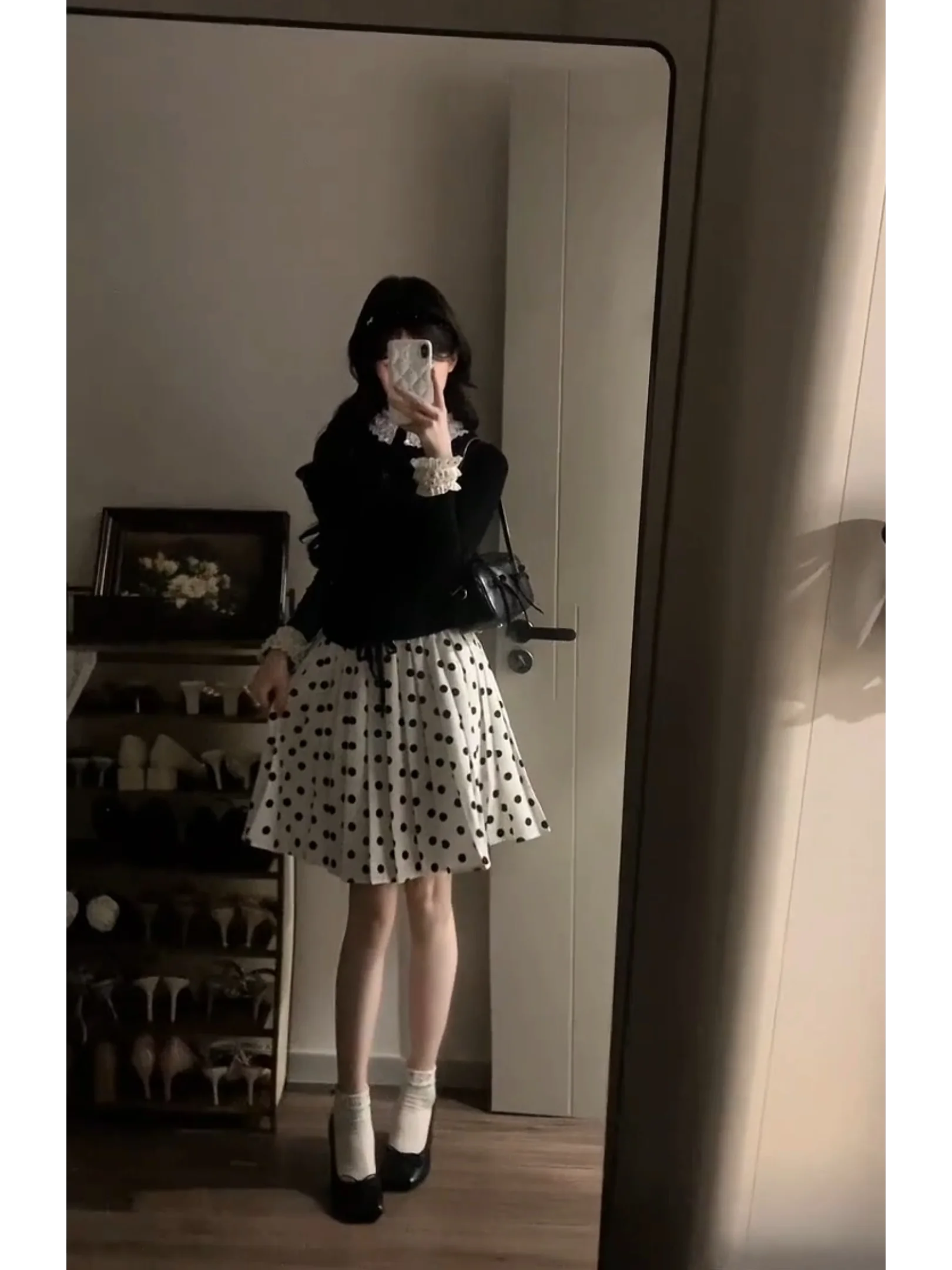 

plus Size Knitted Black Long Sleeve Cardigan And Skirt Set for Women Conceal Flattering College Style Fashion Ensemble
