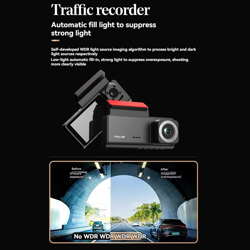 3-канальная видеорегистратор для автомобилей, камера заднего вида для видеорегистратора, парковка, широкоугольная камера ночного видения, парковка HD