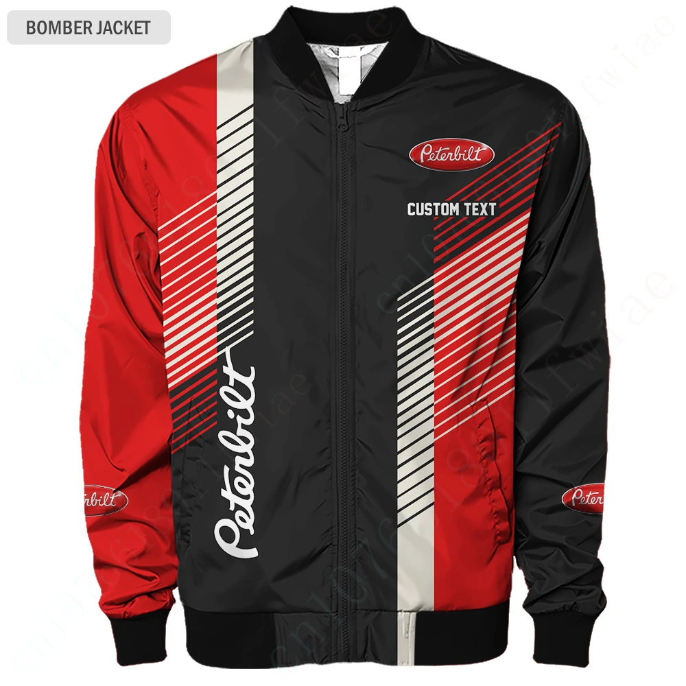 Peterbilt Thick Coats 3D Windbreaker Bomber Jacket Harajuku Parkas Jackets For Men's Clothing Techwear Baseball Uniform Jacket