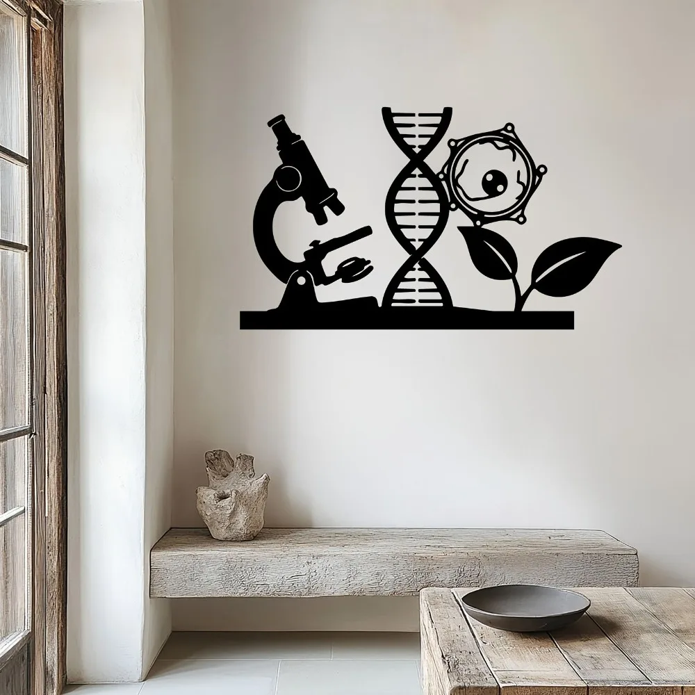 Iron DNA Wall Art, Black Molecule Science Decor for Biology Lab Office, Rustic Hanging Ornament, Research Home Gift
