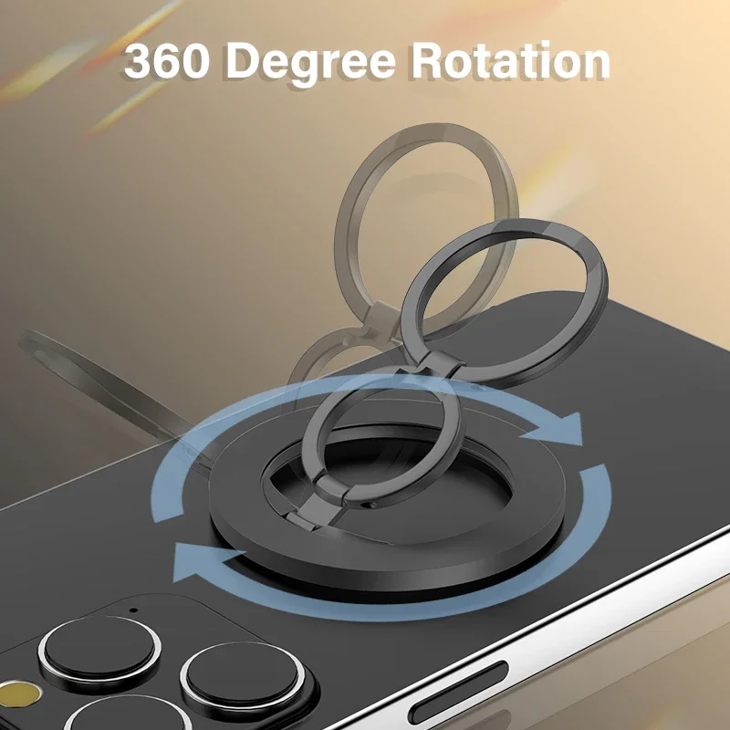For MagSafe Phone Magnetic Finger Ring Holder for Iphone 15 16 Pro Max Mini Magnet Phone Stand Grip Mount Smartphone Accessories