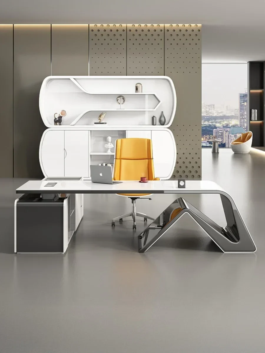 

Офисный стол Technology Paint Офисный стол босса-менеджера Светлый роскошный креативный административный офисный стол