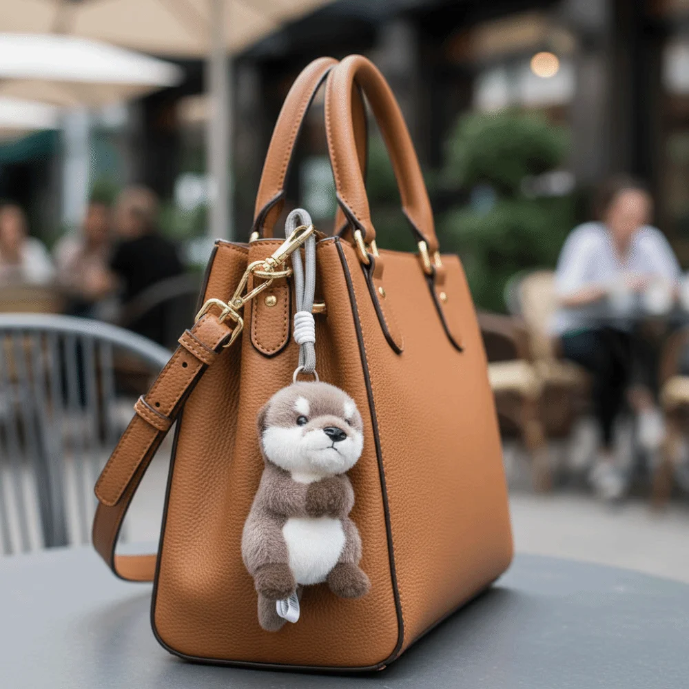 

Soft Material Otter Keychain Realistic Look Cute Design Otter Backpack Pendant 15cm Magnetism Otter Backpack Decor