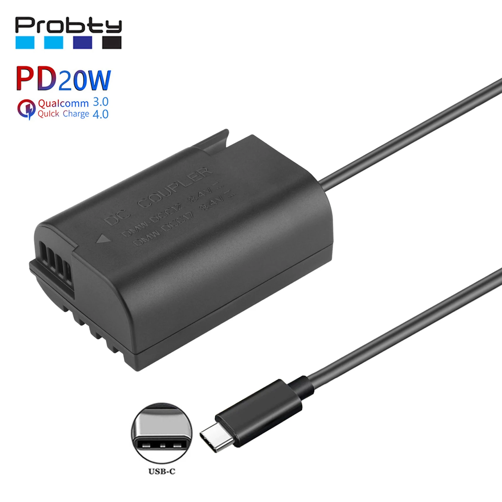 Adaptador Corriente DMW-BLC12 Falso Con Doble USB Para Panasonic Lumix G5 G6 G7 Y Más