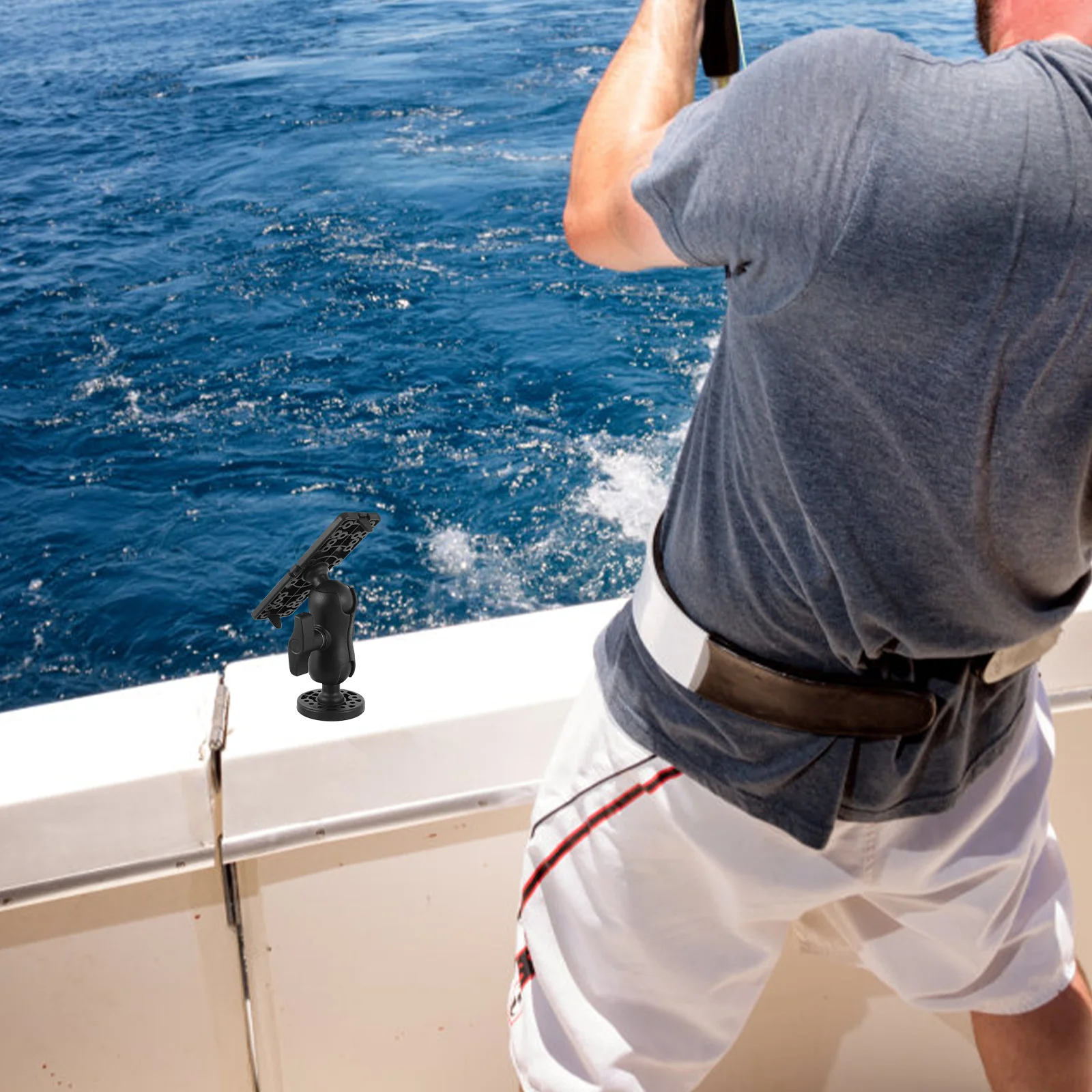 1 セットのフィッシュマウントプレミアム ABS 素材ユニバーサルカヤックボートホルダータブレット用回転耐摩耗性多機能