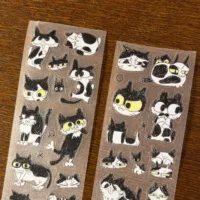 Cute Playful Cow Cat in Various Poses Die cut Sticker Roll DIY Photo Goo Card Scrapbooking Phone Case Journal Collage Material 5