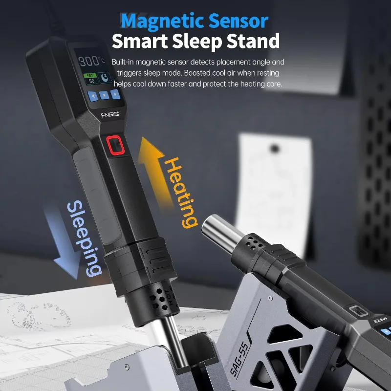 

SAG-55 High Profile High Temperature Hot air Gun 550W with Smart Alloy Heat Gun Stand