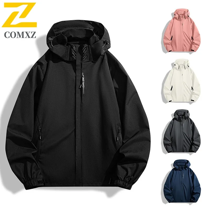 COMXZ High Quality Single Layer Windbreaker Unisex Couple Spring Autumn Thin Outdoor Hiking Jacket Coat lightweight windbreaker