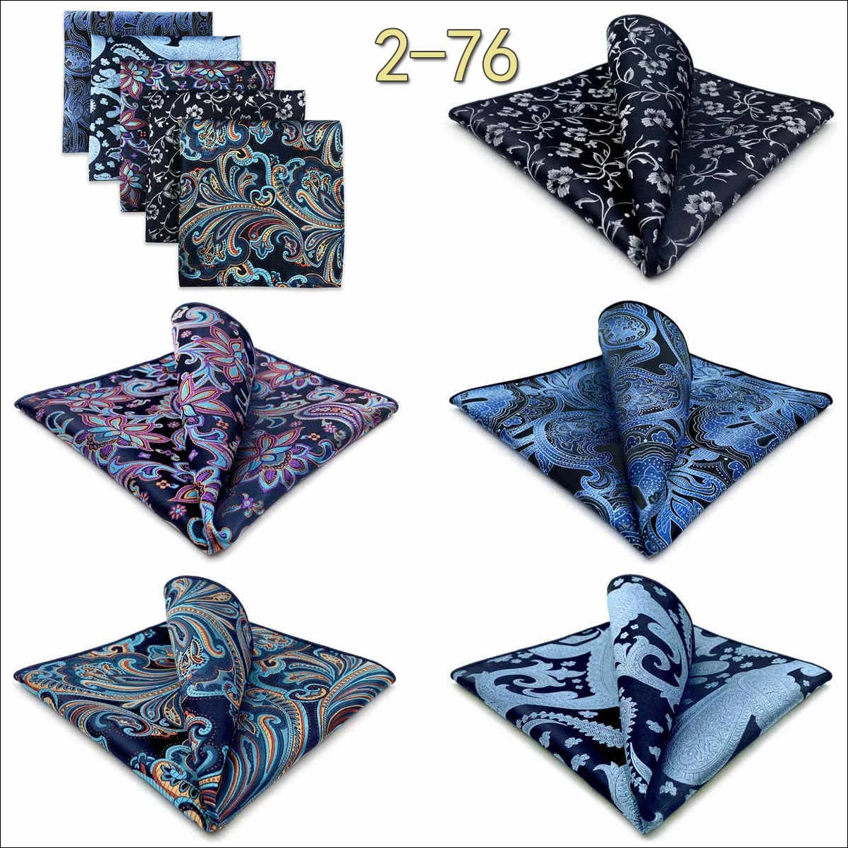 5 Pack Mens Suit Pocket Square Handkerchief Set Various Hanky Lot Classic Gentlemen Wedding Gift Accessories Large Dropshipping
