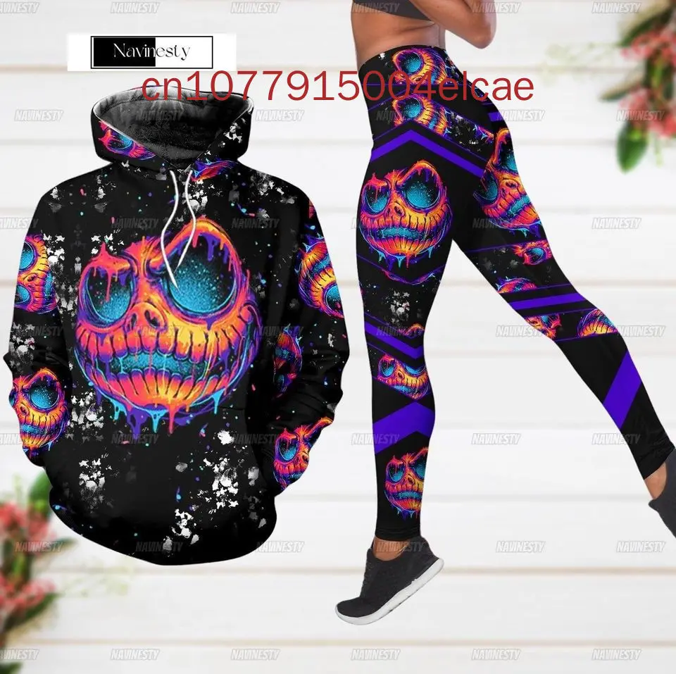 Jack Skellington Nightmare Before Christmas Combo Hoodie And Legging Set Disney Hoodie Yoga Pants Sweatpants Fashion Sports Suit