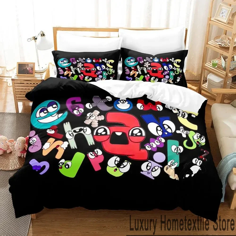 3D Print Cartoon Alphabet Lore A-Z Bedding Set Duvet Cover Bed Set Quilt Cover Pillowcase Comforter king Queen Size Boys Adult