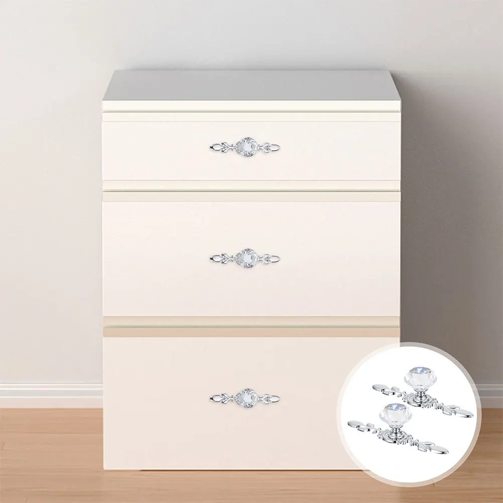 6개 크리스탈 도어 핸들 모던 메탈 서랍 손잡이 옷장 캐비닛 드레서 손잡이 교체용 홈 액세서리