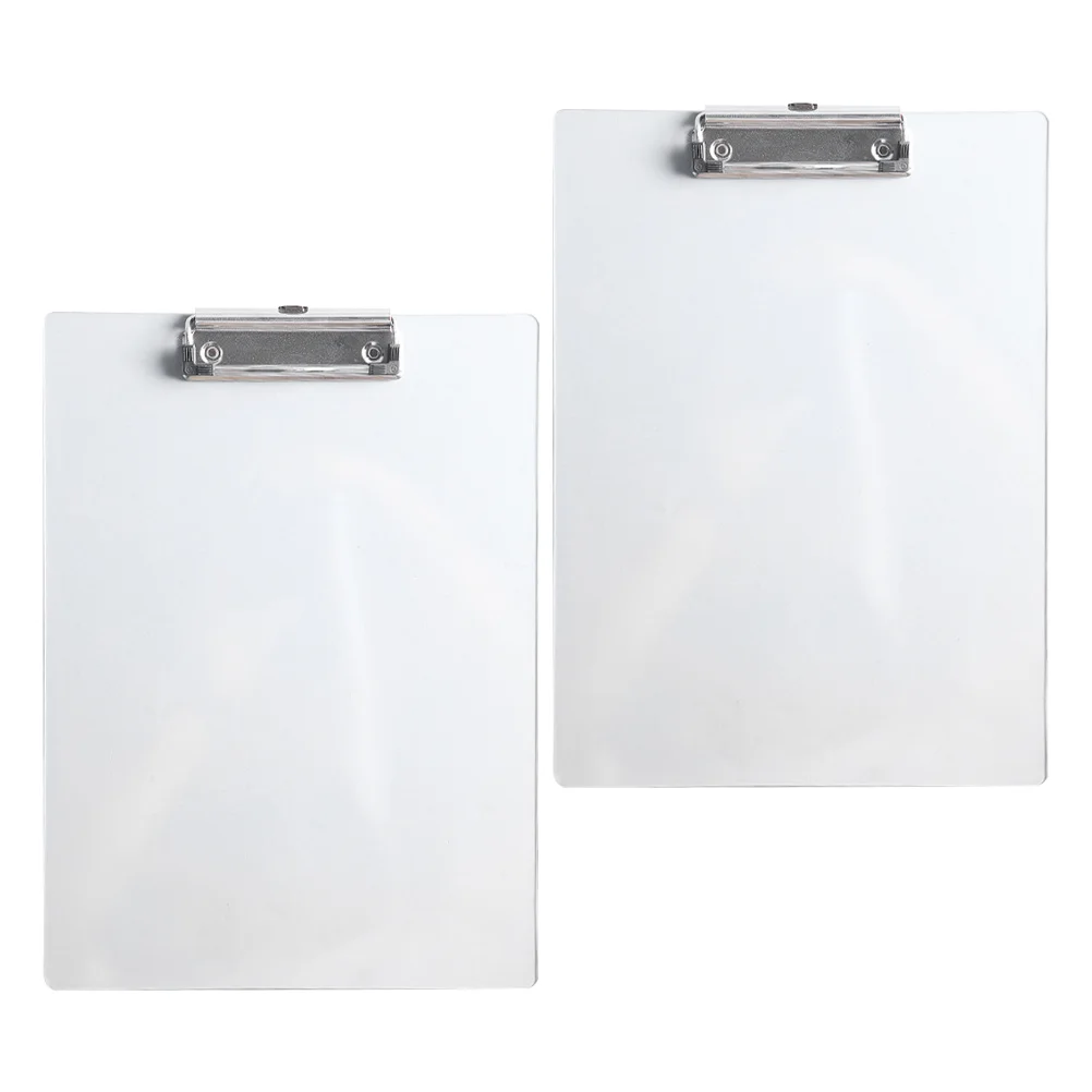 

2 Pcs Document Storage Clips Office File Folder Writing Support Plate Hard Clipboard