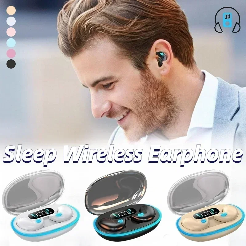 Auriculares para dormir, miniauriculares inalámbricos para el trabajo, TWS, Bluetooth, estéreo, oculto, con micrófono, llamada HD, resistente al agua, X55