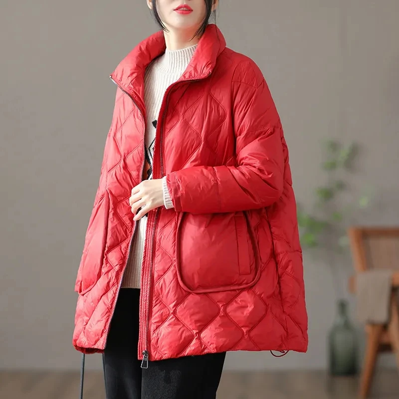 2023 Winter neue koreanische Frauen warme Jacke Parkas Daunen Baumwoll mantel Stehkragen Parka verdicken lässige weibliche Outwear Mantel