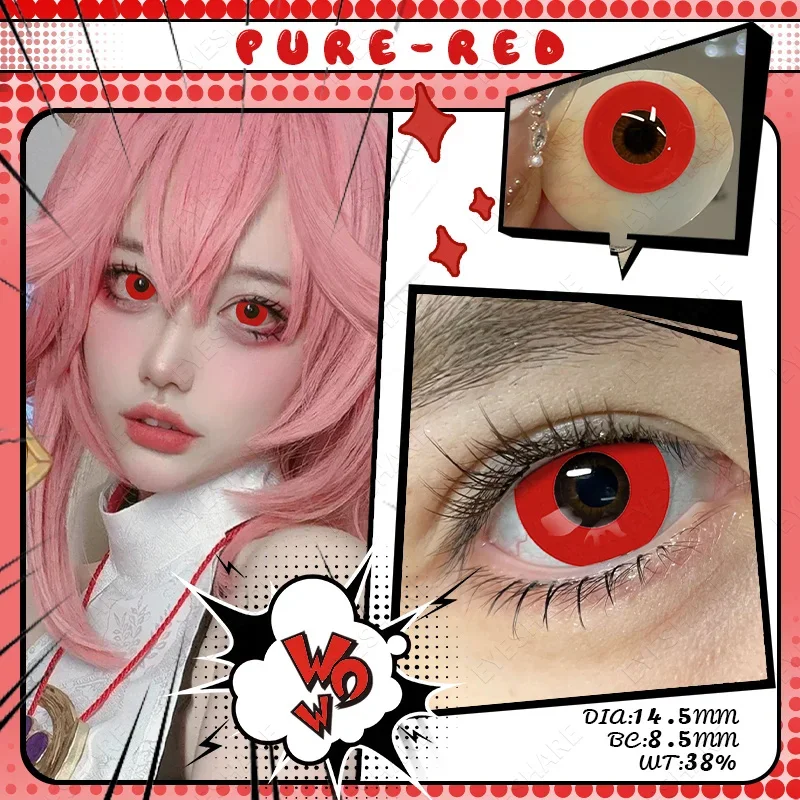 EYESHARE Cosplay Farbige Kontaktlinsen für Augen, jährliche Verwendung, Make-up, verrückte Halloween-Schönheit, rote Kontaktlinsen, Augenkosmetik – Detail 15