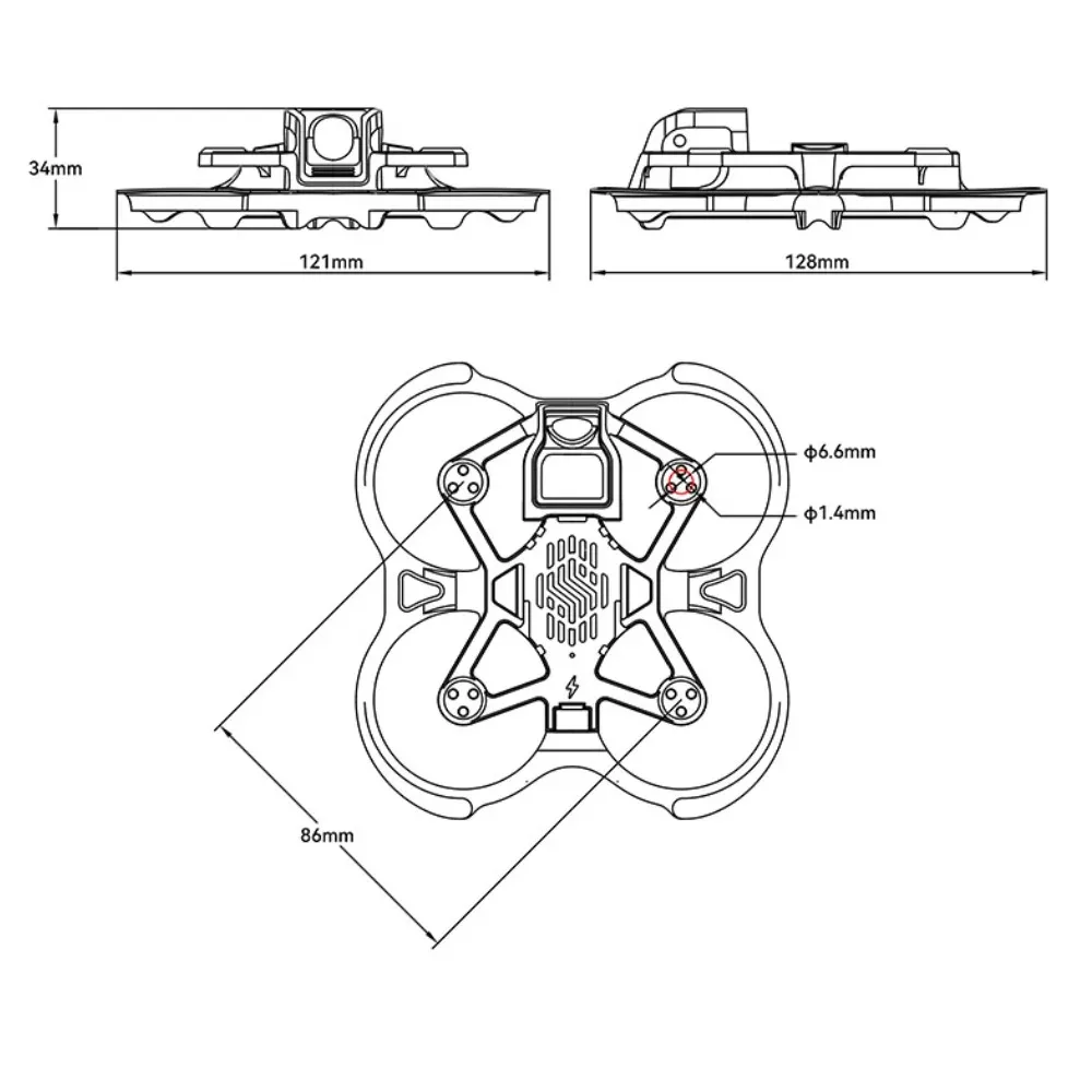 BETAFPV Aquila16 Frame Quadcopter FPV Accesorios para drones de carreras sin escobillas - Construcción duradera para entusiastas de la carreras