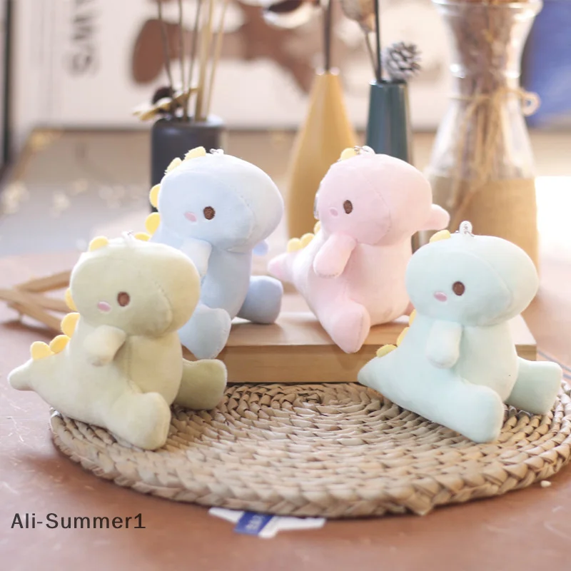 

【E】1Pc 12cm Big Tail Dinosaur Plush Doll Car Key Chain Bag Pendant Cute Doll Couple Backpack Pendant Key Chain