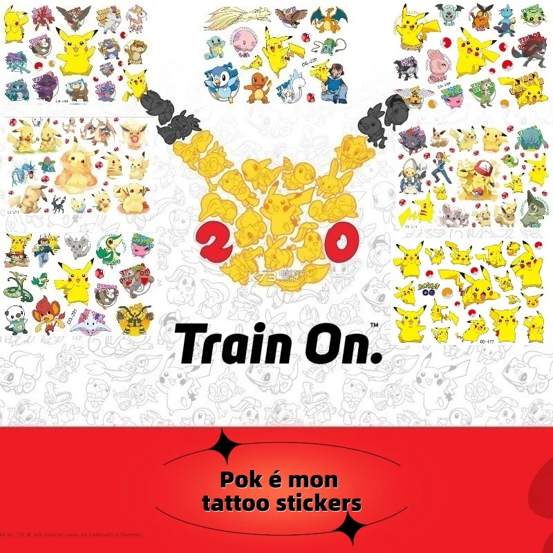 Pokemon Pikachu Tattoo Stickers Decoration Anime Action Figures Q Figurals Jigglypuff Psyduck Decoration Children Birthday Gifts