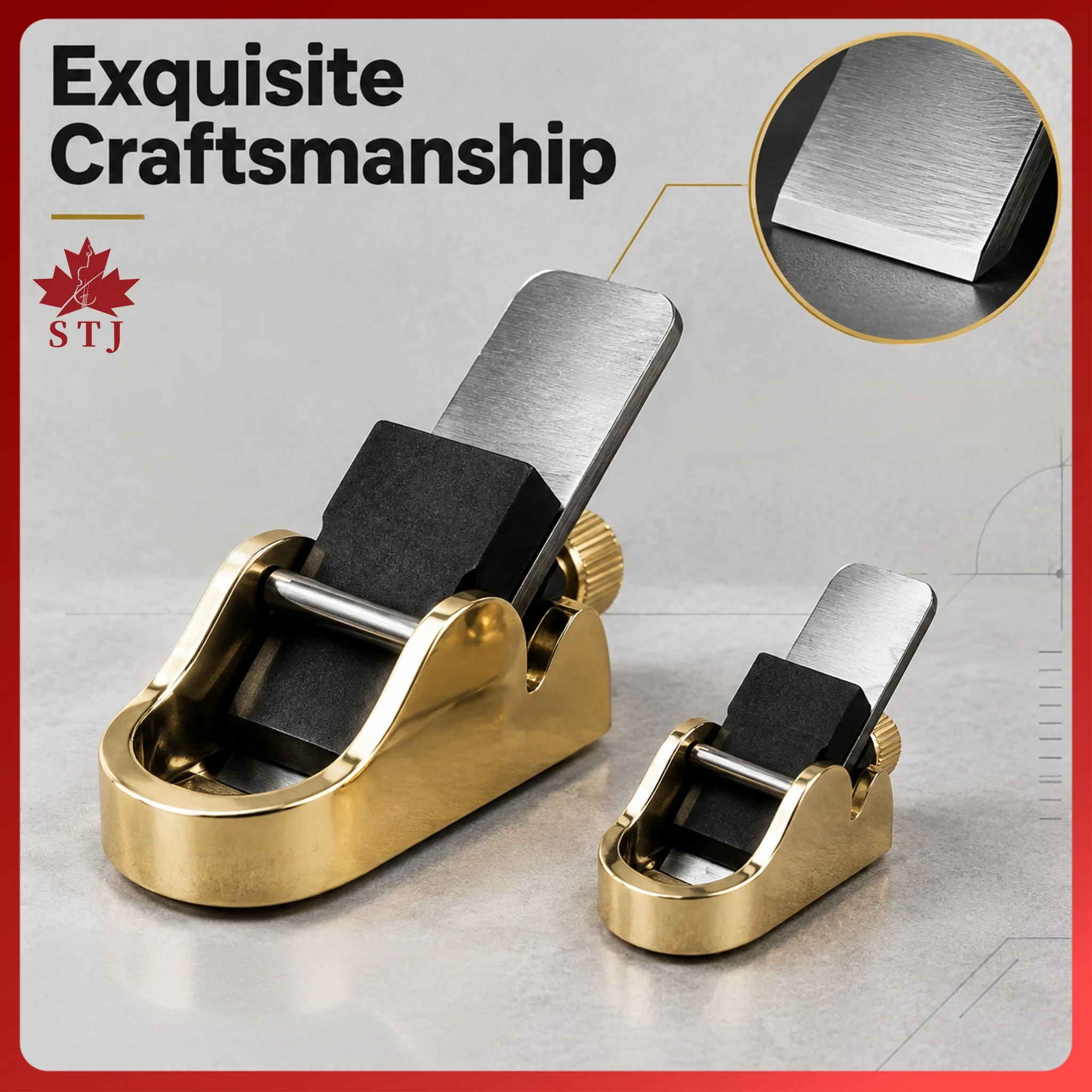 Different Sizes 'Hill' Style Brass Mini Plane Finger Planes (Convex Bottom+Flat Bottom)