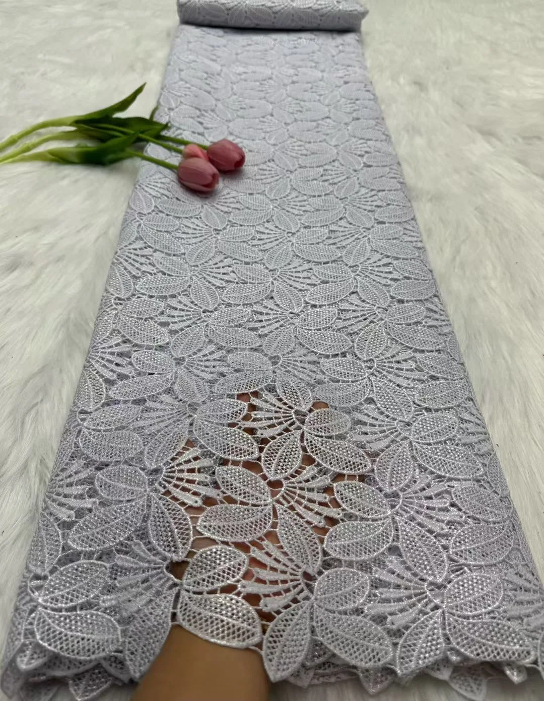 

2026 Premium African Guipure Cord Lace With Crystal Nigerian Luxury Evening Dress Water Soluble Lace Fabric For Woman Asoebi