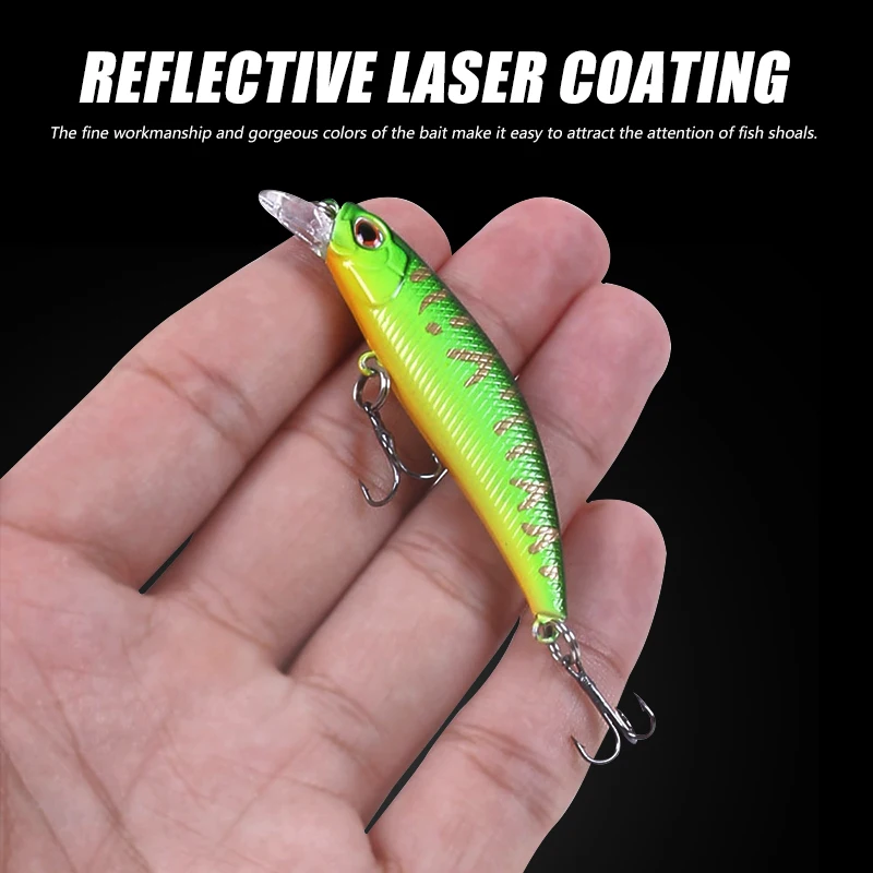 Newup MINNOW Jerkbait Lures Wobblers for bass Trout Pike 6CM-4.5g SINKING Color Minnow Sea flies fishing triple hook lures