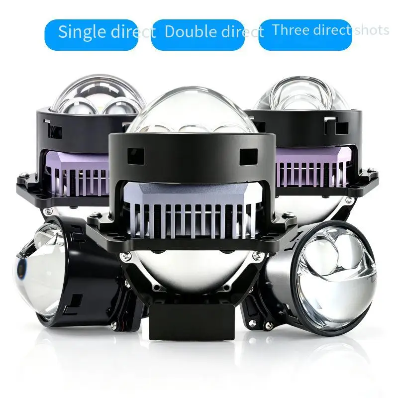 Car Headlight Retrofit 3 Inch Bi Led Laser Projector Lens 12V 72W 6000K Hi Lo Beam Single Dual Triple Direct