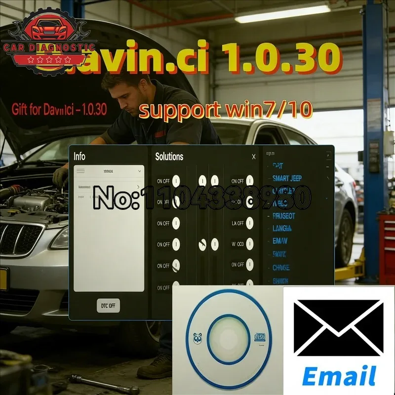 Car Software Davinci 1.0.30 Support Win 7/10 D.avinci 1.0.28 Work on K.ESS/K.TAG Repair Software Activate REMAPPING ECU Repair