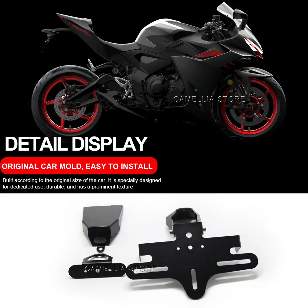 Per Zontes 703RR Accessori moto Porta targa a coda corta per moto impermeabile nero in lega di alluminio