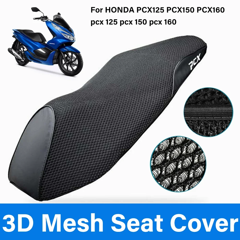 For HONDA PCX125 PCX150 PCX160 PCX 125 PCX 150 PCX 160 Motorcycle 3D Mesh Sun-proof Breathable Seat Cushion Cover Heat Cover Pad